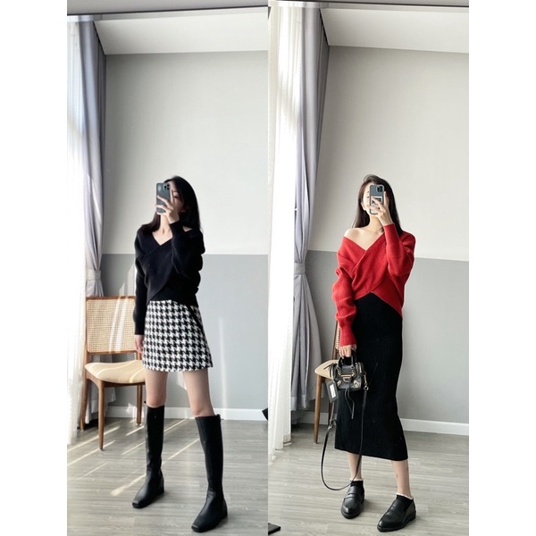 áo len chéo vạt freesz