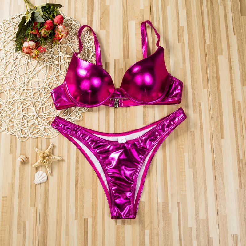 Lakie_bikini: Bikini 2 Mảnh Nhũ Bóng Gọng Nâng Ánh Bạc Đồng Siêu Sexy Tây Eo Cao