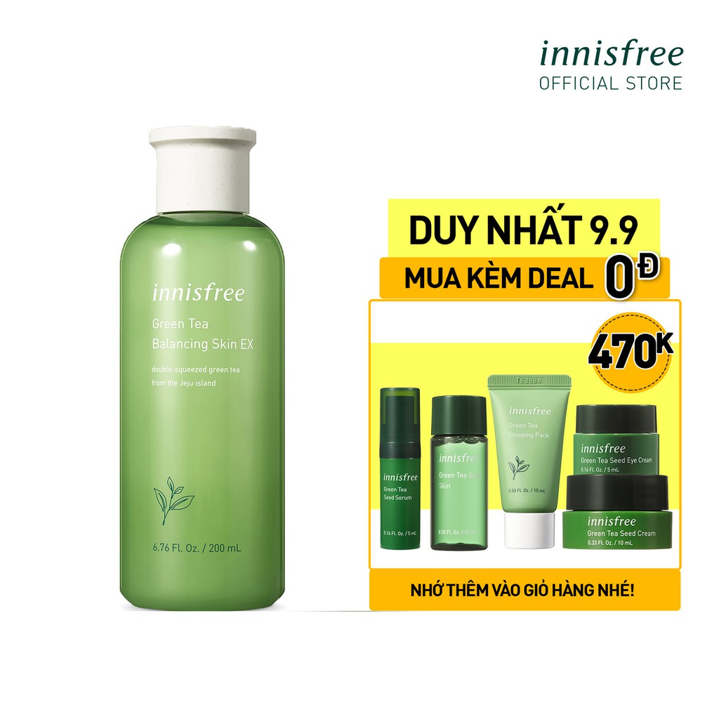 Nước cân bằng độ ẩm innisfree Green Tea Balancing Skin Ex 200ml