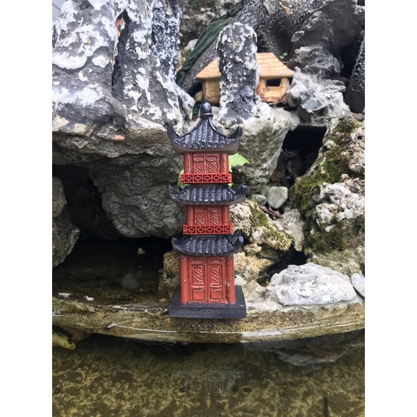 Tháp văn xương - Phụ kiện trang trí tiểu cảnh, non bộ, bonsai, thuỷ sinh bán cạn, bể cá, trồng cây