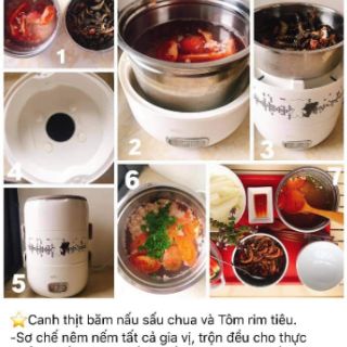 Hộp cơm điện Bear 3 tầng cao cấp