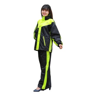 Áo mưa bộ  2 lớp VH805 tích hợp giày đi mưa màu vàng phối đen