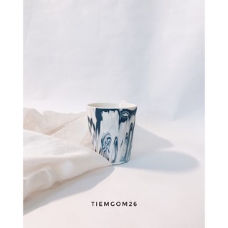 Cốc uống cà phê vân xanh ghi đá 280ml Grey Wave Cofee cup tea cup