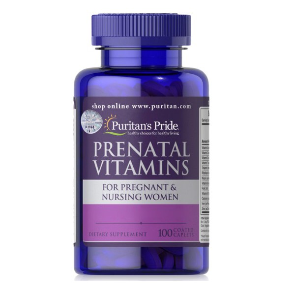 Vitamin khoáng chất tổng hợp cho bà bầu và phụ nữ cho con bú1 viên/ngày Puritan Pride Prenatal Vitamins 100v