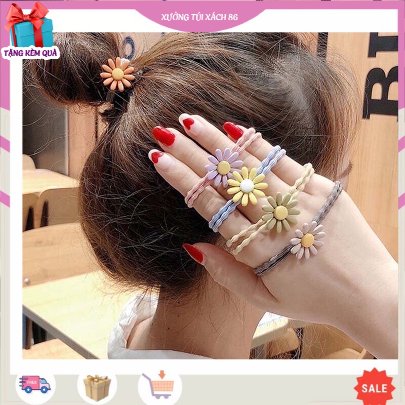 Dây buộc tóc hoa cúc  dễ thương( quà tặng)