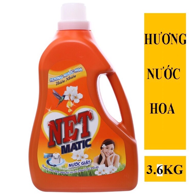 Nước Giặt NET Matic Hương nước hoa Thiên Nhiên 3,6kg