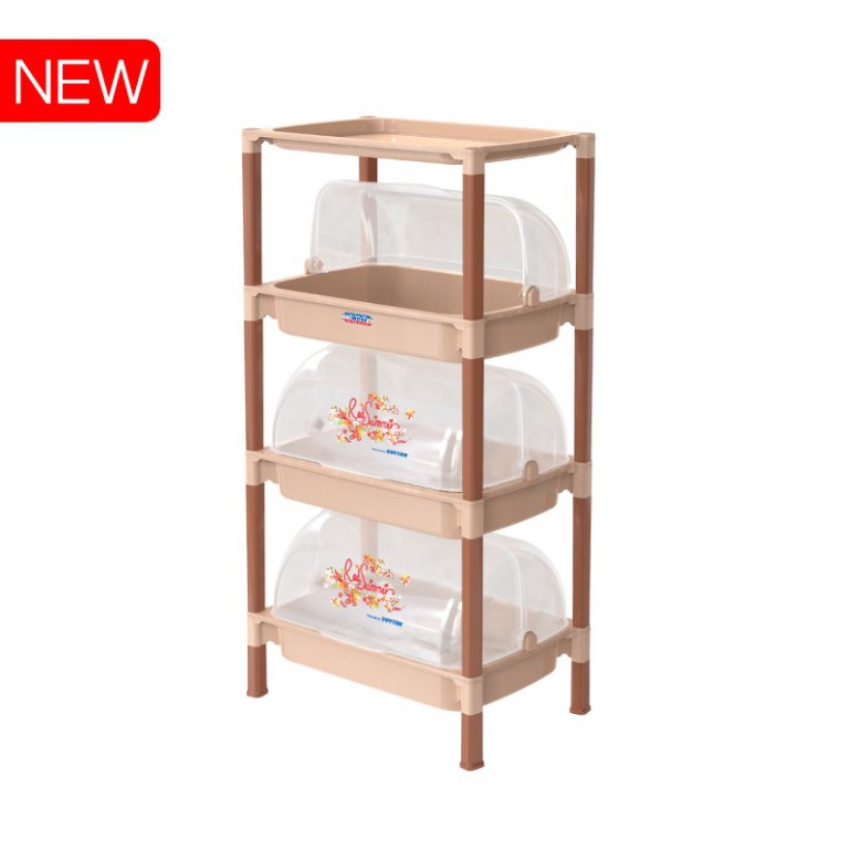 Kệ nắp nhựa Duy Tân Size Lớn loại 3 ngăn- 4 Tầng- 59.5 x 40.5 x 121 cm