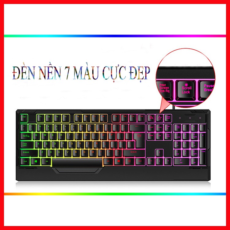 Bàn phím Gaming SRR siêu chất, led 7 màu cực đẹp, phím nhạy có thể chơi mọi tựa game, làm việc văn phòng. BH 6 tháng | BigBuy360 - bigbuy360.vn