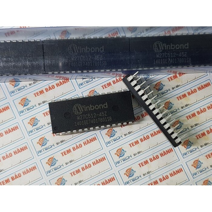 [Combo 2 chiếc] W27C512-45Z, W27C512-45 EEPROM IC WINBOND DIP-28