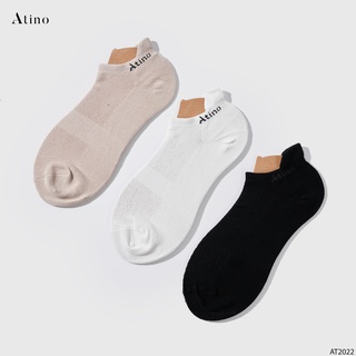 Combo 3 đôi tất nam Cotton Premium ATINO thiết kế lưới thông hơi thoáng khí khử mùi thấm mồ hôi AT2022