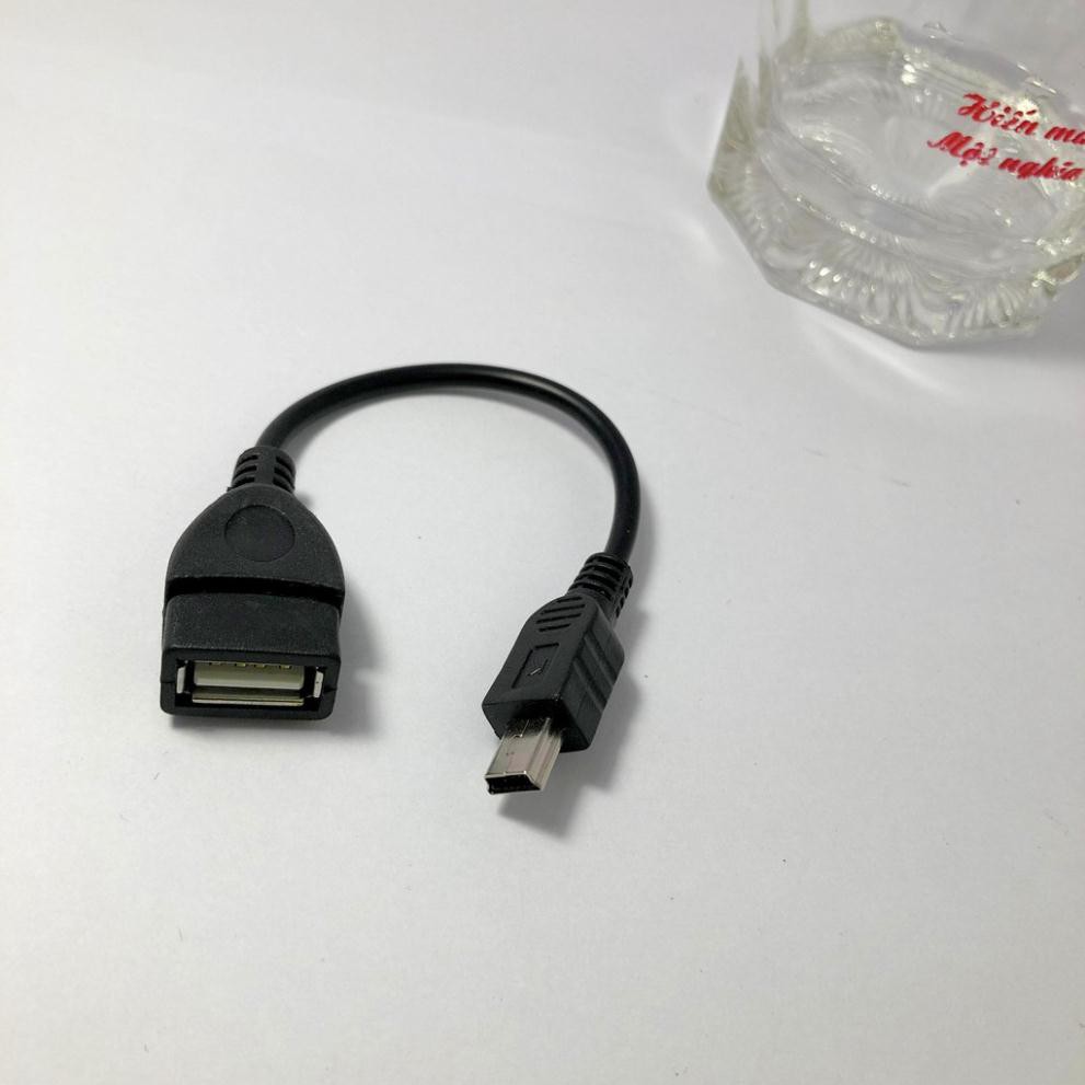 Cáp OTG USB chân V3, V8 mini USB cho ô tô, xe hơi máy ảnh có jack Q mobile chân hình thang nghe nhạc Mp3