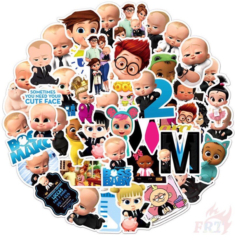 combo 30-60 sticker dán The Boss Baby ép lụa chống nước xước/ hình dán The Boss Baby