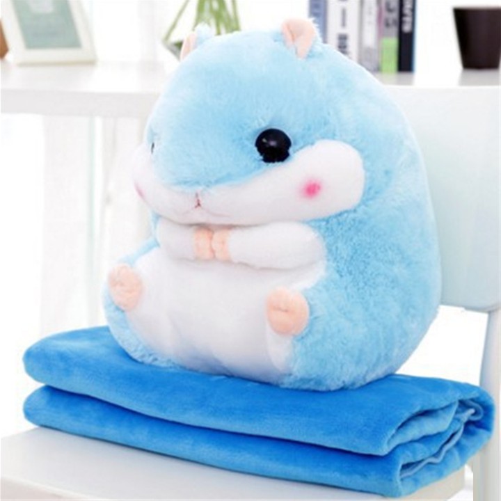 Gối kèm chăn mền thú bông chuột Hamster - SC