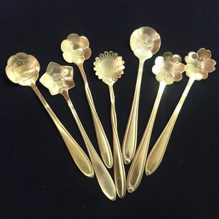 Thìa pha cafe, Muỗng pha trà, Cà Phê Hình Hoa Nhật Bản và Hàn Quốc thìa vàng thìa hoa hồng sáng tạo