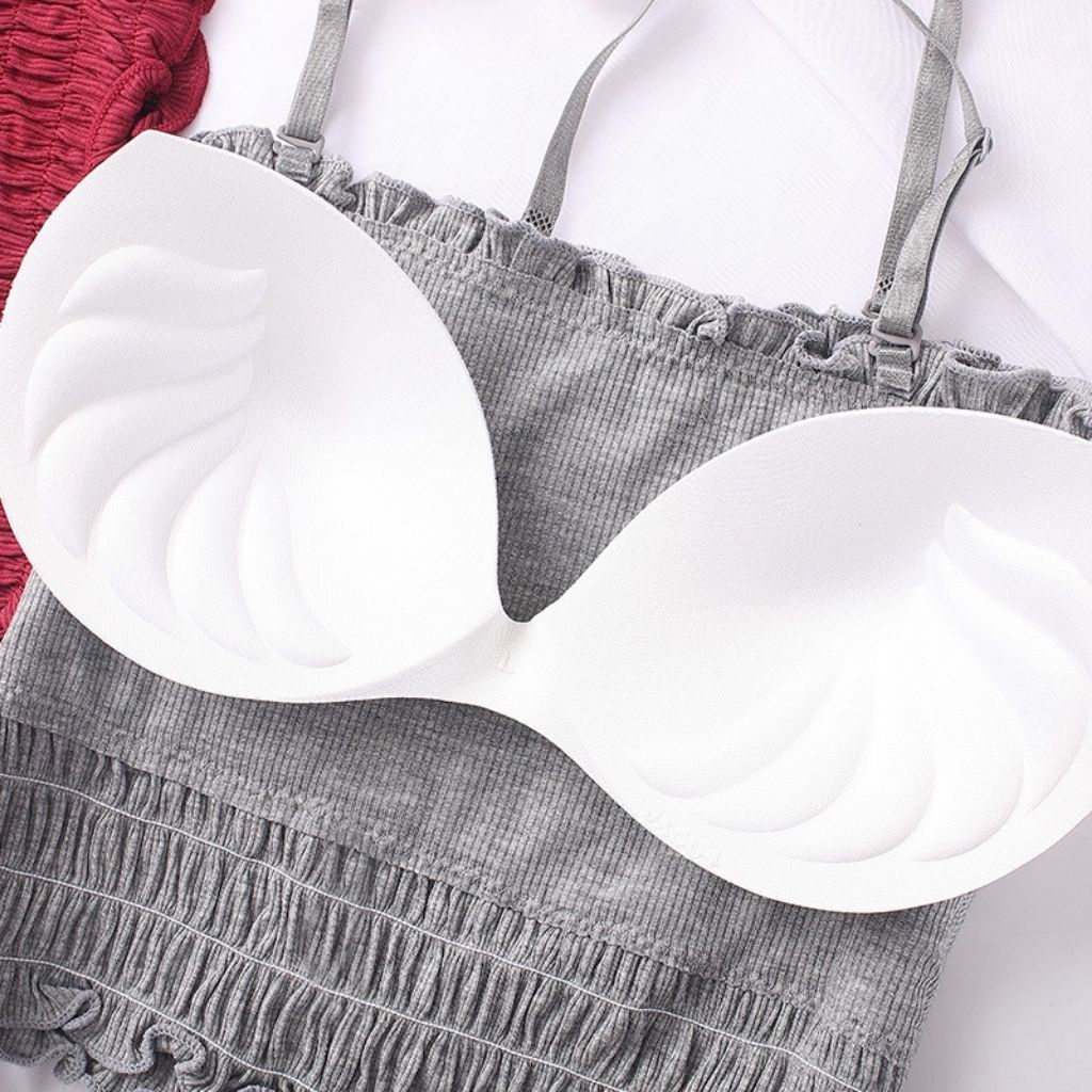 Áo bra nữ ren 2 dây đẹp, áo lót không gọng dáng dài phong cách coptop JOCOSI B6843