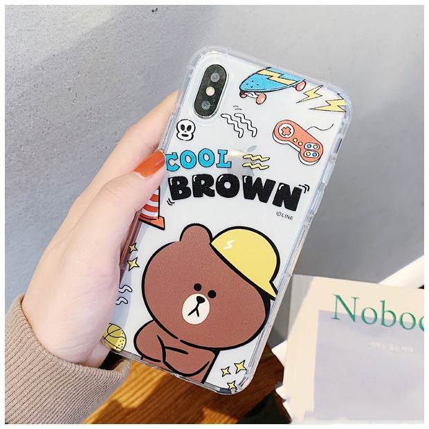 Line Friends Ốp Điện Thoại Họa Tiết Hoạt Hình Line Dễ Thương Cho Iphone Samsung Grand Prime A20 Oppo A7 F5 F7 F9 A3s Vivo Y91 Y93 Y95 V15