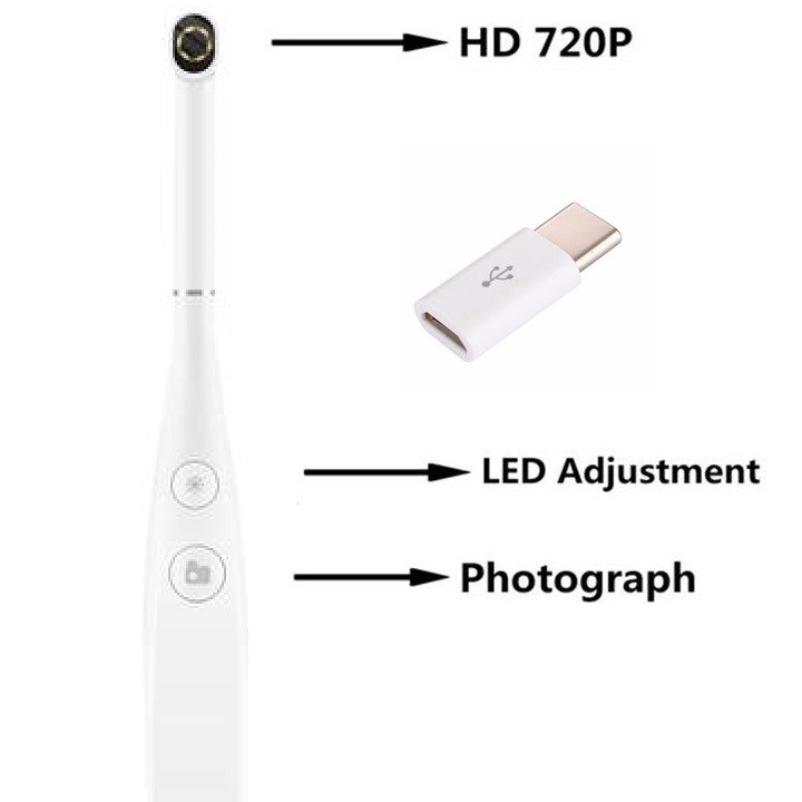 Camera 3 in 1 chuyên dụng soi răng có 6 đèn LED trợ sáng độ phân giải HD720p