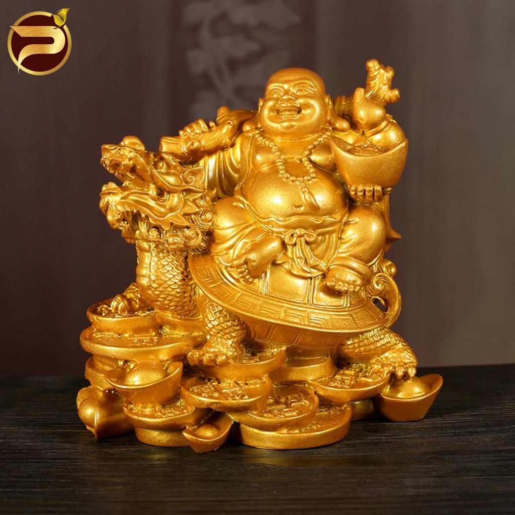 Tượng Đức Phật Di Lặc Cưỡi Long Quy (Rùa Đầu Rồng)
