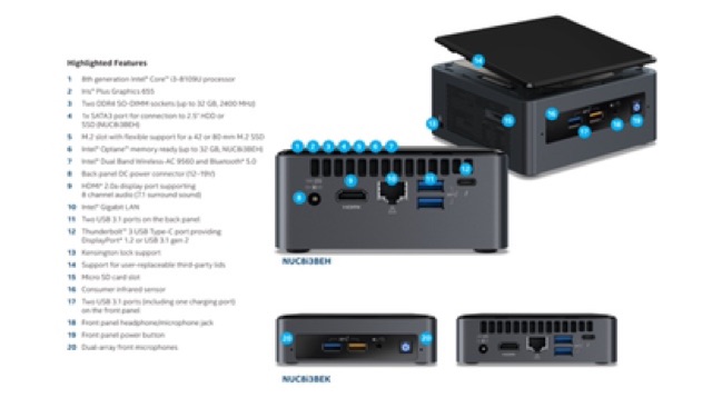 Máy Tính Mini Intel NUC 8 nuc8i3beh