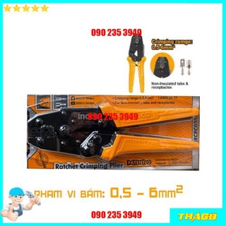 Kìm bấm cos dây điện 0,25 đến 10mm2 ingco kdp