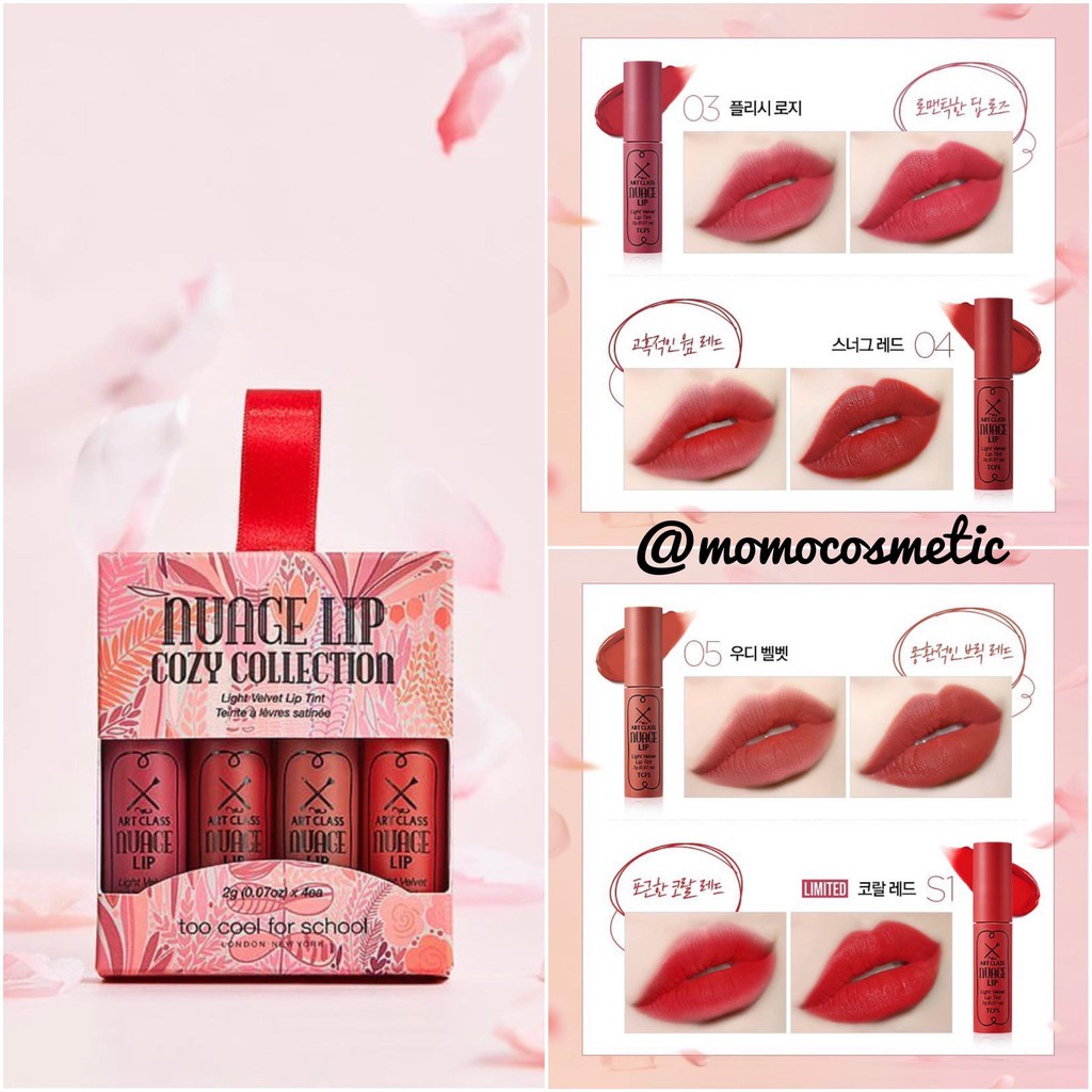 Tách set Son Too Cool For School Art Class Nuage Lip Cozy Collection tặng 10k