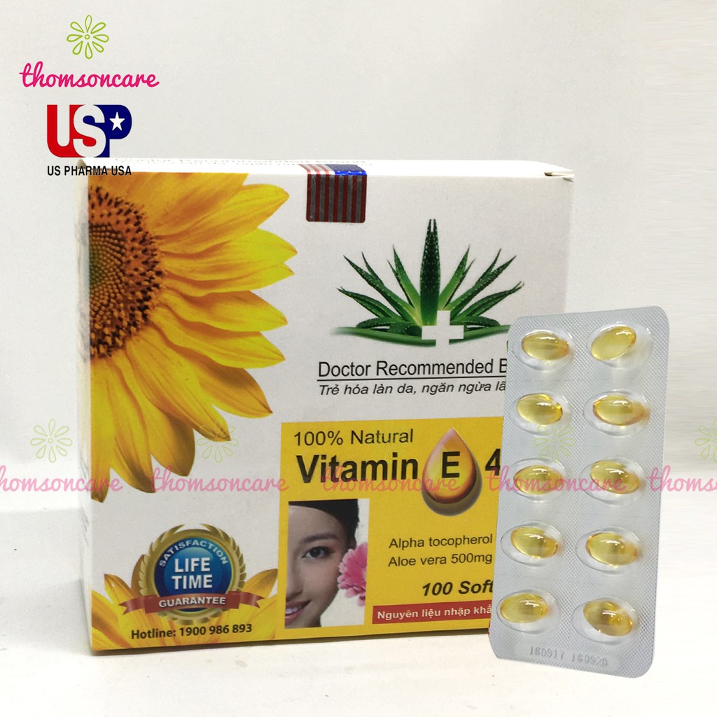 Viên uống Vitamin E 400 iu Giúp làm đẹp da - bổ sung vtm E 400mg ngăn ngừa lão hóa, tốt cho sinh lý