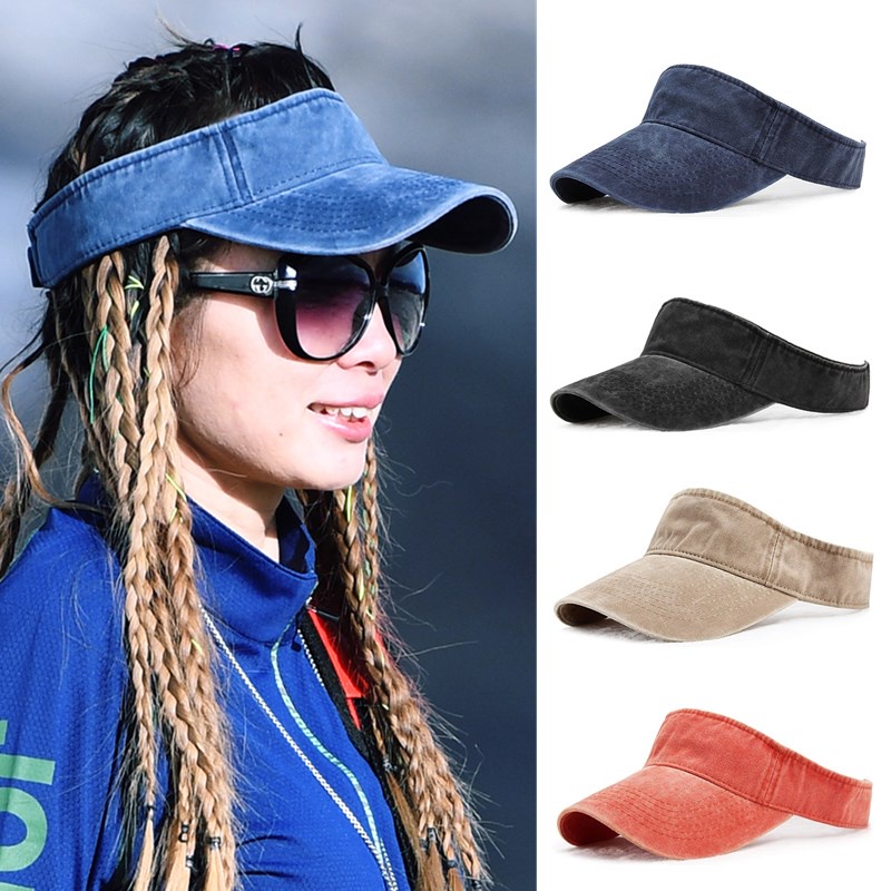 Sẵn Sàng!Mũ Lưỡi Trai denim Nửa Đầu Chống Nắng Cho Nam Nữ