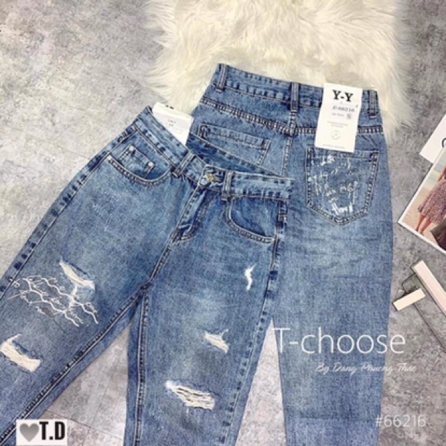 QUẦN JEAN BAGGY RÁCH IN CHỮ HOTTREND | BigBuy360 - bigbuy360.vn
