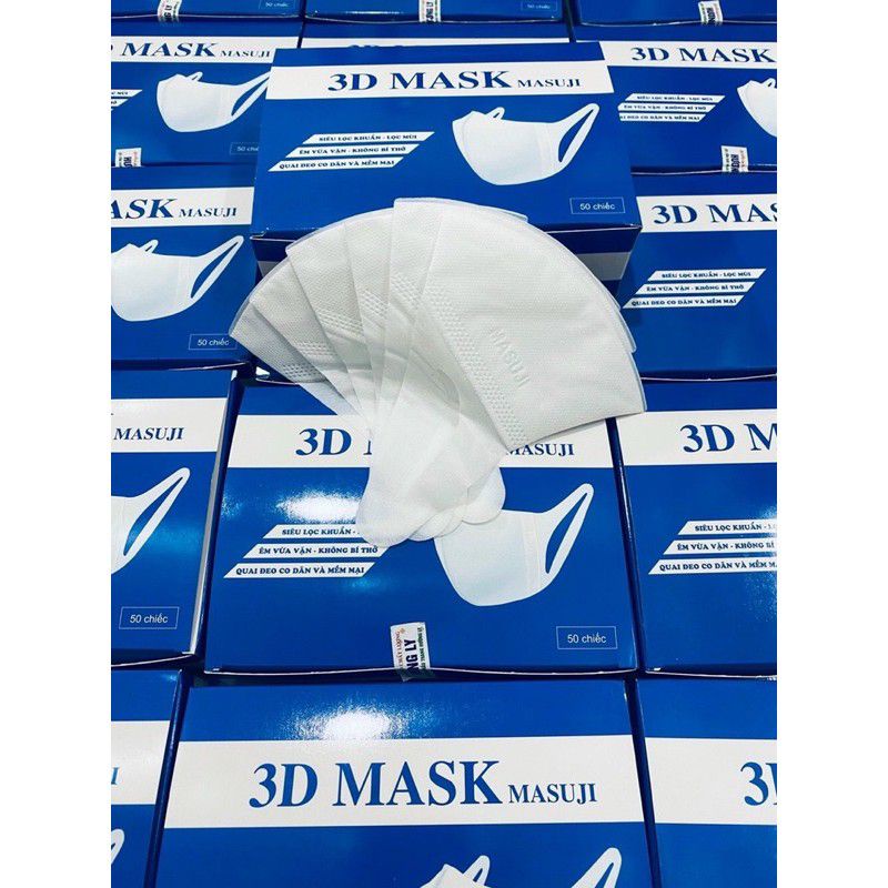 (Hàng chuẩn) Hộp 50 chiếc khẩu trang 3D mask Monji kháng khuẩn