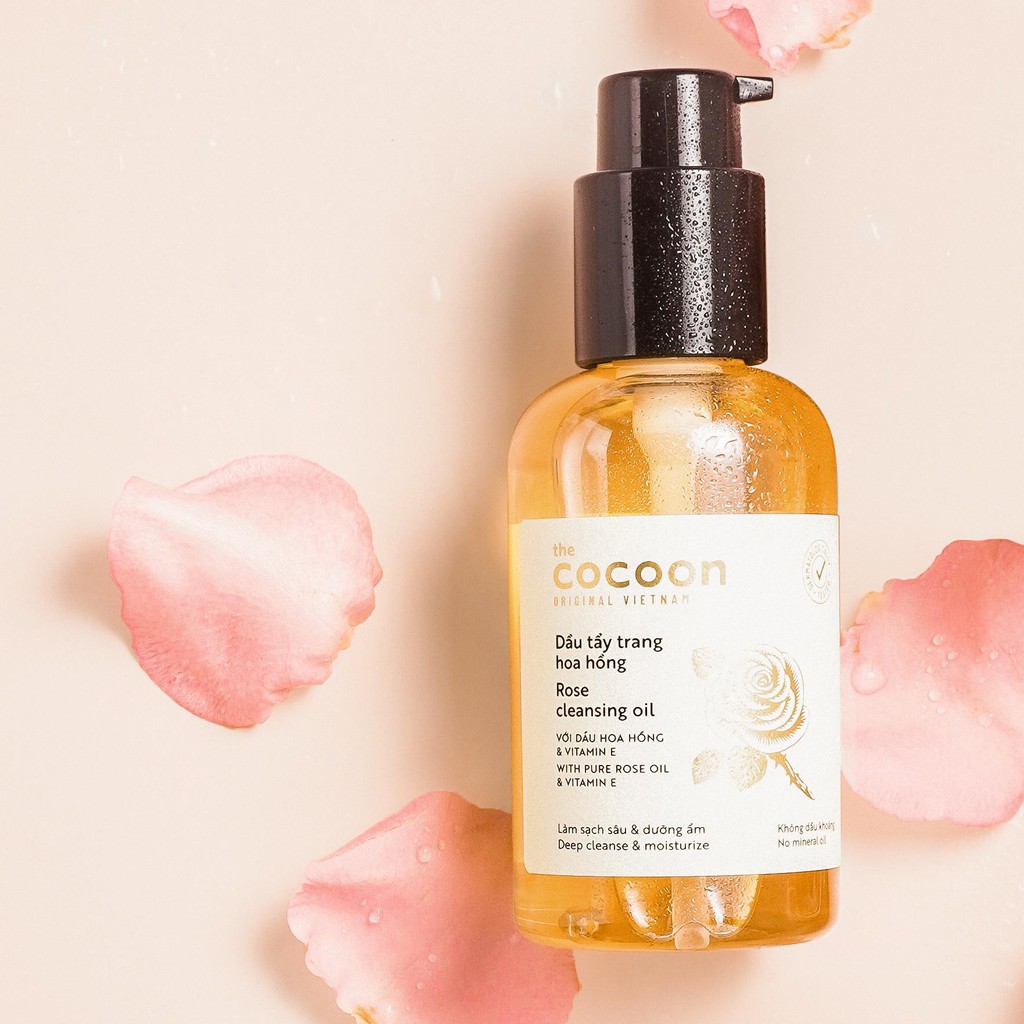 Dầu tẩy trang hoa hồng cocoon 140ml (rose cleansing oil) sạch da, mềm mịn