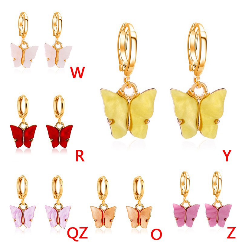 Khuyên Tai Acrylic Hình Bướm Màu Siêu Thơ Mộng Cho Nữ