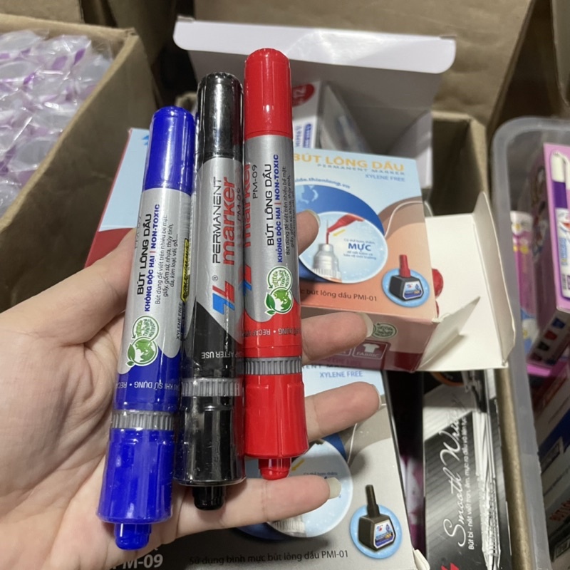 Bút lông dầu Thiên Long PM-09 (xanh đỏ đen)