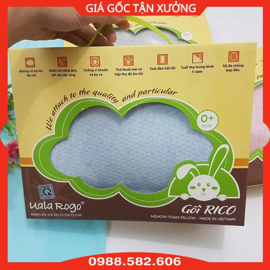 Gối Cao Su Chống Ngạt Uala &amp; Rogo Cho Bé Sơ Sinh - Gối Chống Bẹt Đầu Cho Bé - 8939001588830