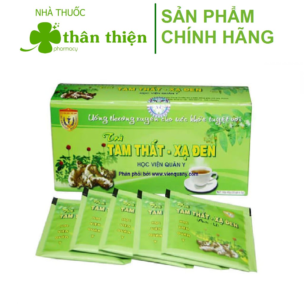 Trà Tam thất xạ đen Học viện Quân Y, giúp tăng cường sức đề kháng, thanh nhiệt, an thầ, chống oxy hóa (20 gói)