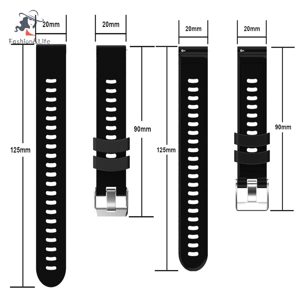 Dây Đeo Silicon 20mm Cho Garmin Forerunner 245 Vivoactive 3 Amazfit