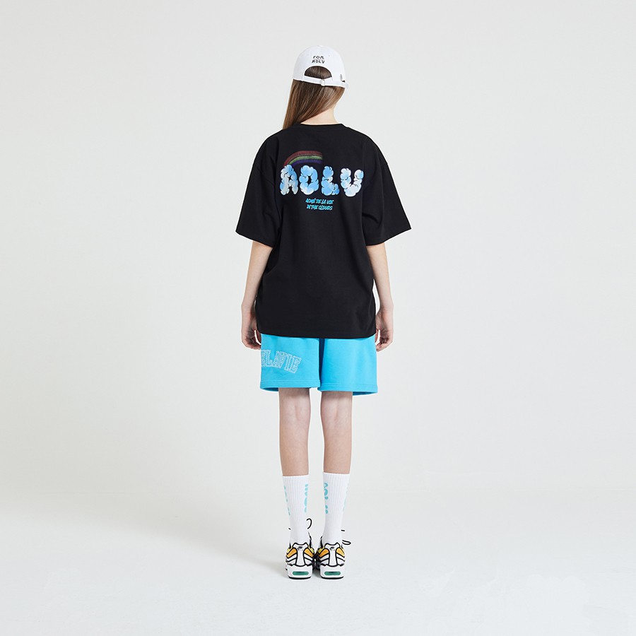 Áo thun unisex ngắn tay không cổ ADLV Rainbow Cloud - Bộ sưu tập áo phông adlv cầu vồng thời trang cá tính | BigBuy360 - bigbuy360.vn