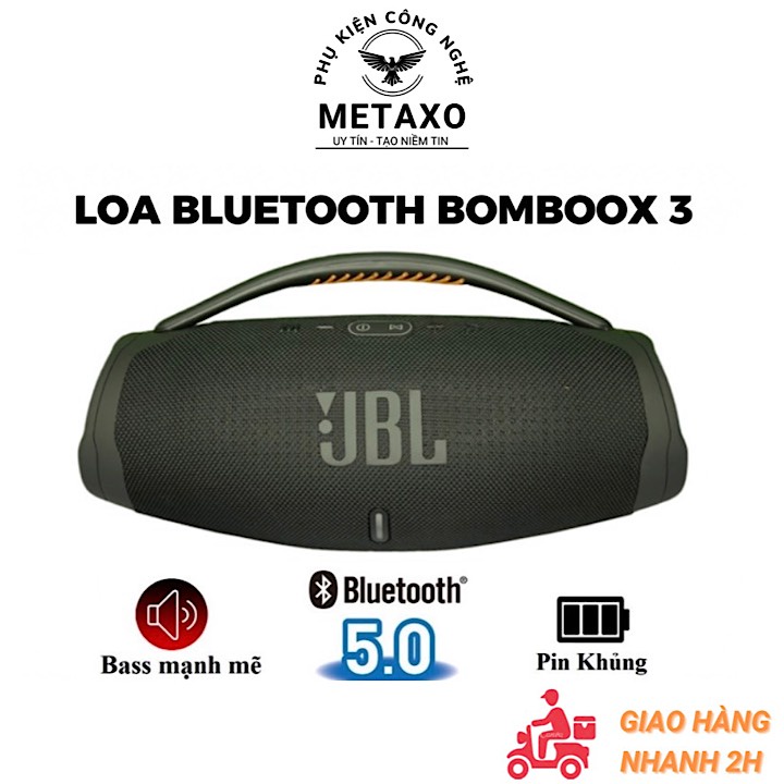 Loa Bluetooth Boombox 3 Du Lịch Thế Hệ Mới . Bass Mạnh Âm Thanh Lớn Cực Đỉnh Bluetooth 5.2