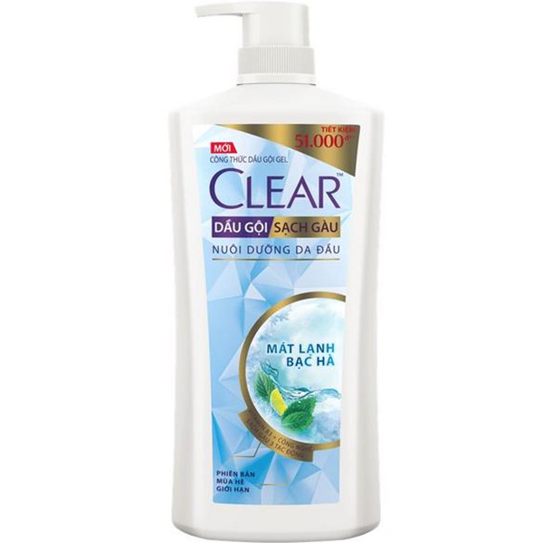 DẦU GỘI SẠCH GÀU CLEAR BẠC HÀ NUÔI DƯỠNG DA ĐẦU 630G