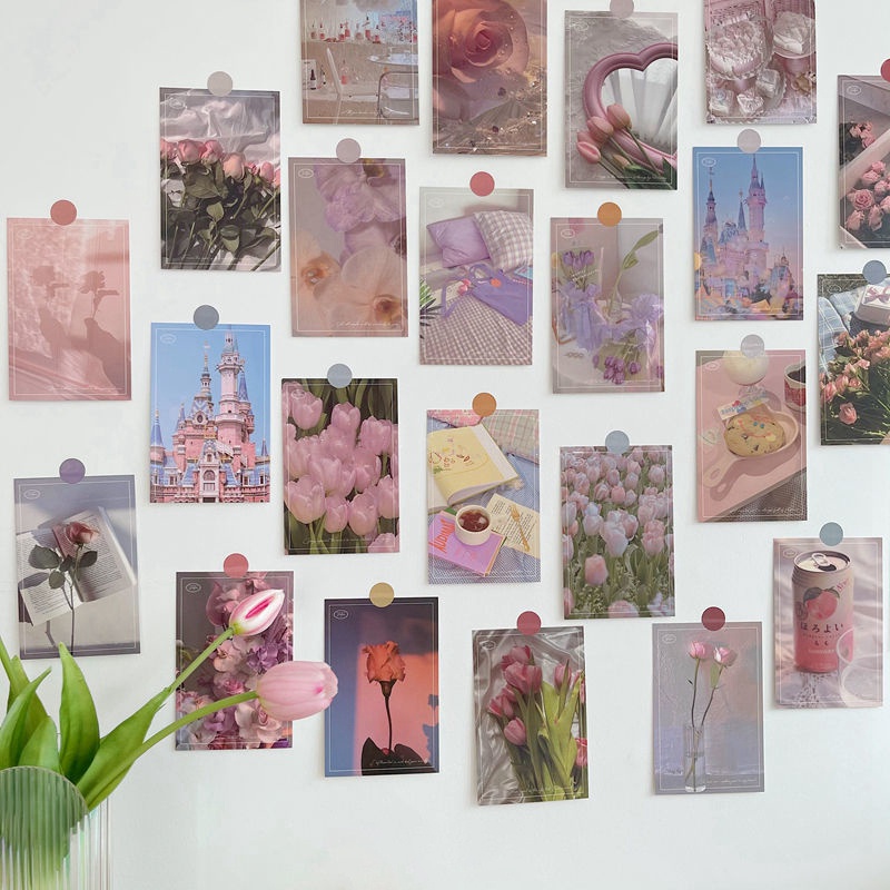 Set 30 Tấm Thẻ Ảnh Trang Trí Tường Hình Hoa Tulip Xinh Xắn | BigBuy360 - bigbuy360.vn