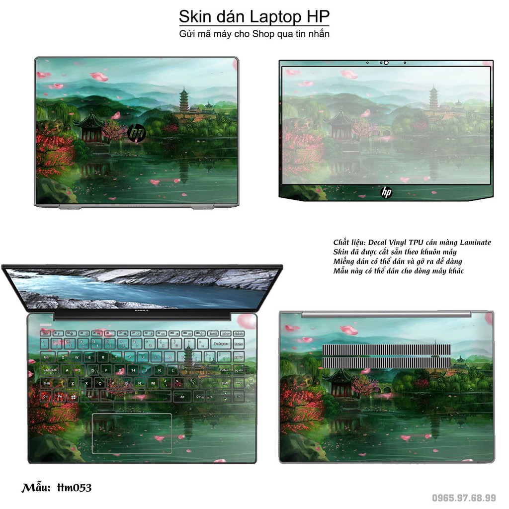 Skin dán Laptop HP in hình Tranh thủy mặc _nhiều mẫu 2 (inbox mã máy cho Shop)