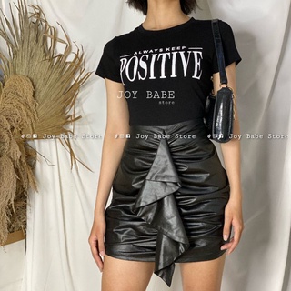 Áo thun kiểu in chữ Positive năng động JOY BABE 🎟 vải co giãn 4 chiều cao cấp Forever 21 🆒️ hot girl ôm body ATON 42 -3C