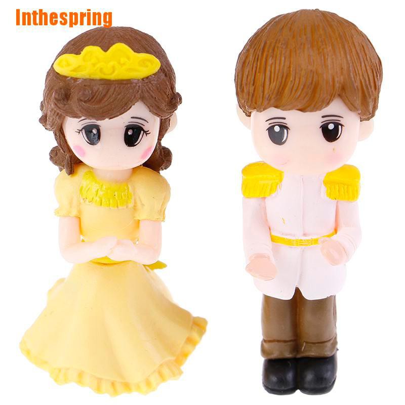 1 Bộ Tượng Công Chúa Hoàng Tử Mini Trang Trí Sân Vườn