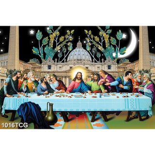 Tranh dán tường 3d hình Chúa Jesus, Hình Đức Mẹ Maria, Tiệc ly, Gia Đình Thánh Gia