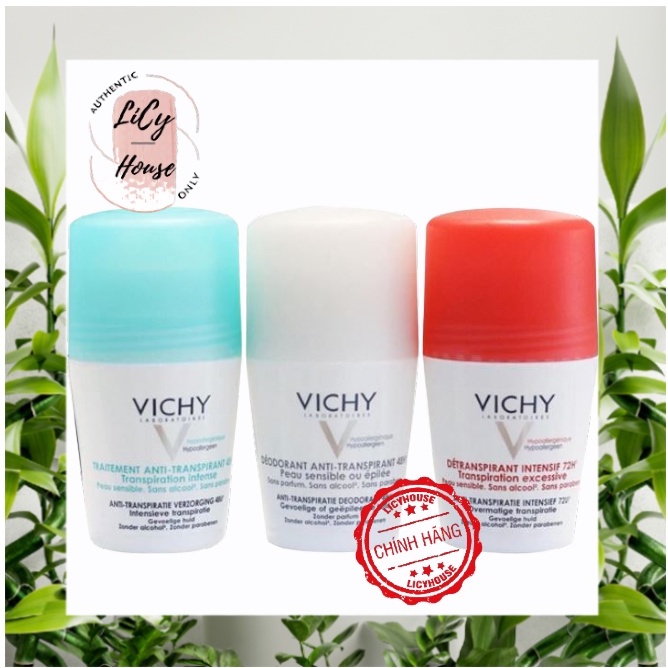 Lăn khử mùi Vichy Deodorant Anti-Transpirant 50mL - Không gây ố vàng áo - licyhouse