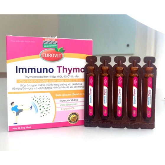 Immuno Thymo Eurovit Tăng Cường Sức Đề Kháng,Giúp Trẻ Ăn Ngon,Tiêu Hóa Khỏe Hộp 20 Ống/10ml - TP082
