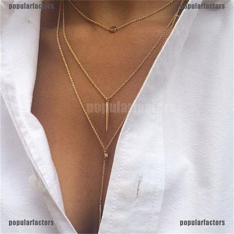 Dây Chuyền Nhiều Lớp Hoa Văn Chấm Bi Thời Trang Dành Cho Nữ