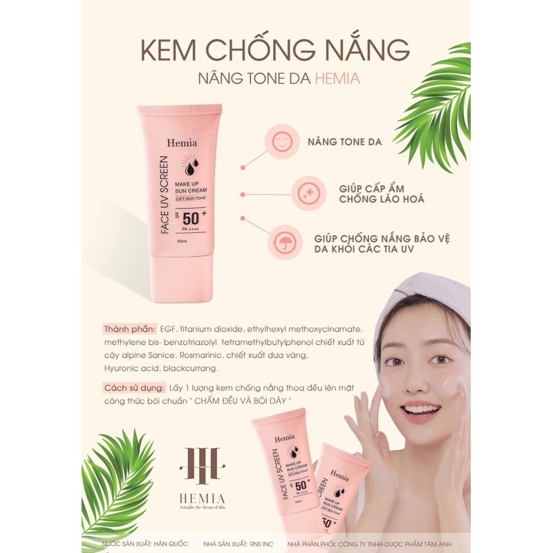 [CHÍNH HÃNG] KEM CHỐNG NẮNG HEMIA | BigBuy360 - bigbuy360.vn