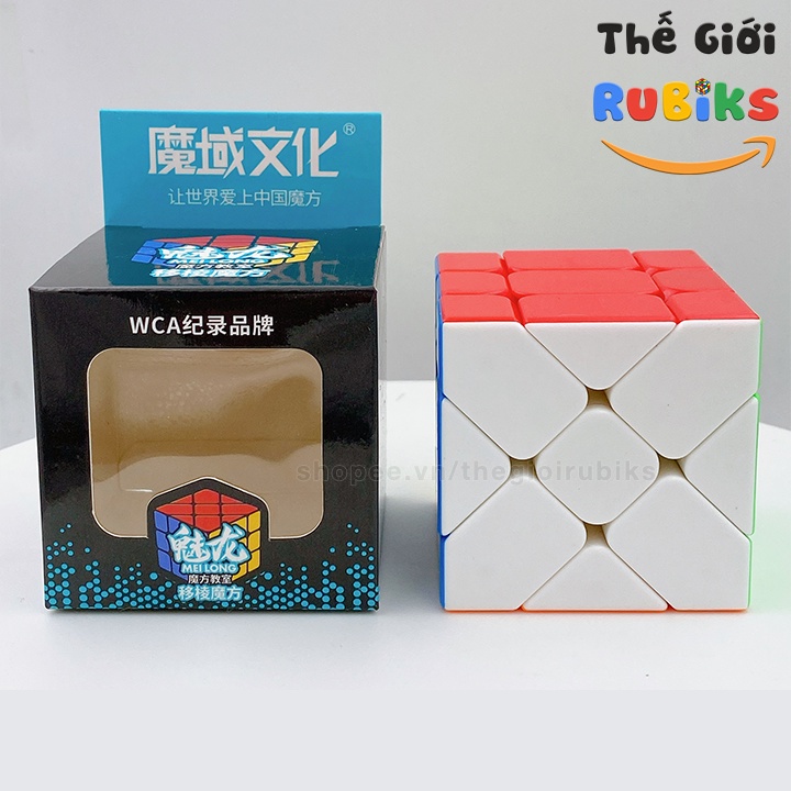 Rubik Fisher Stickerless MoYu Meilong Rubik Biến Thể 3x3 Cube