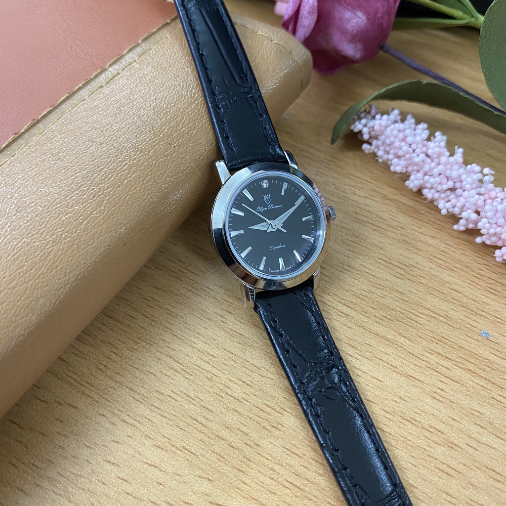 Đồng hồ nữ mặt kính sapphire Olym Pianus OP130-06 OP130-06LS-GL đen