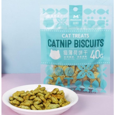 Snack cho mèo, Bánh thưởng Catnip cho mèo giúp giảm búi lông, hôi miệng - Túi 40gr